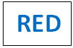 The word Red displayed in blue