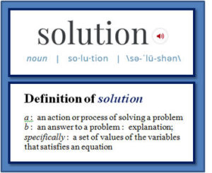 Dictionary definition of Solution