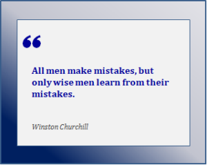 Winston Churchill quote - wise men learn from mistakes